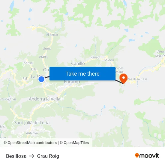 Besillosa to Grau Roig map