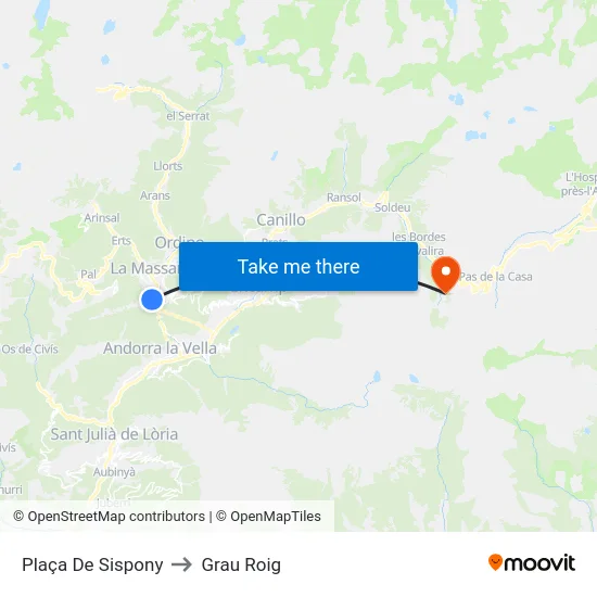 Plaça De Sispony to Grau Roig map