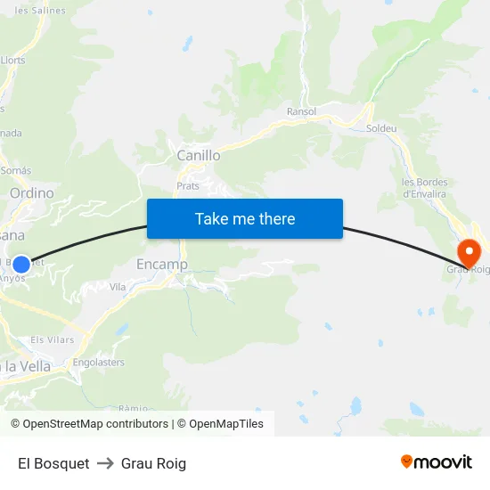 El Bosquet to Grau Roig map