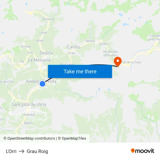 Ambaixada D'Espanya to Grau Roig map