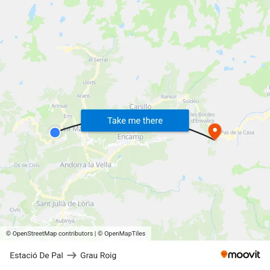 Estació De Pal to Grau Roig map