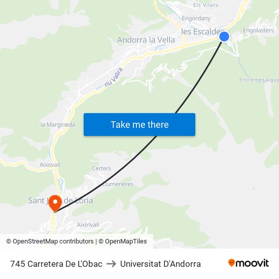 745 Carretera De L'Obac to Universitat D'Andorra map