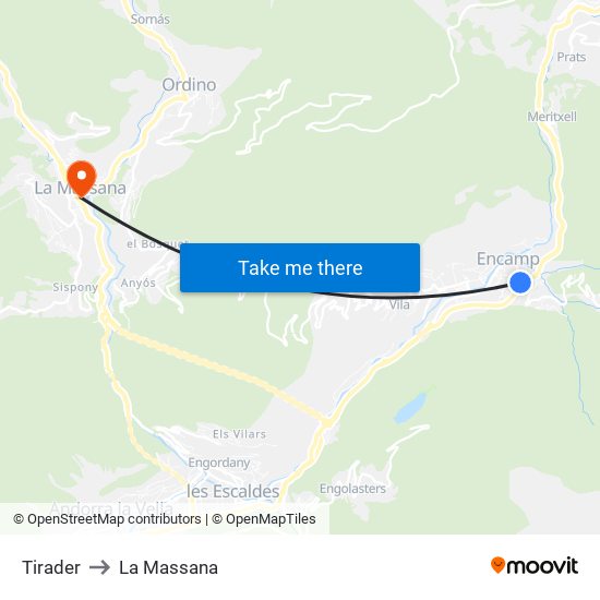Tirader to La Massana map