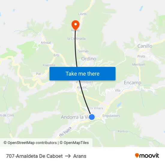 707-Arnaldeta De Caboet to Arans map