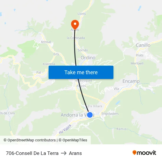 706-Consell De La Terra to Arans map
