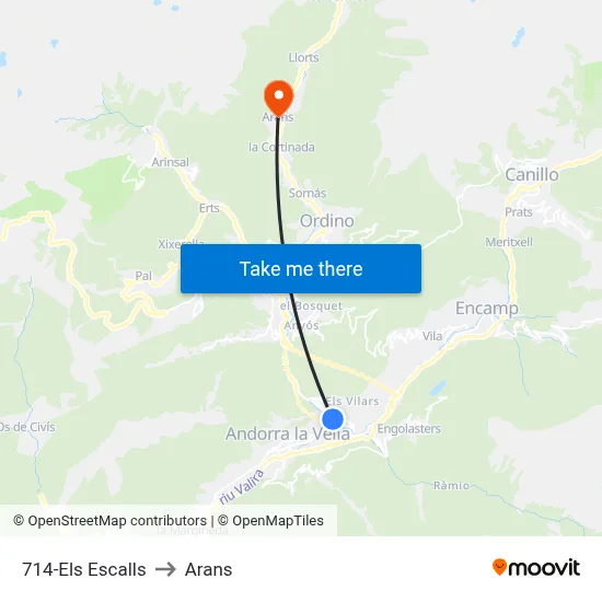 714-Els Escalls to Arans map