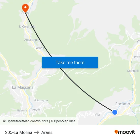 205-La Molina to Arans map