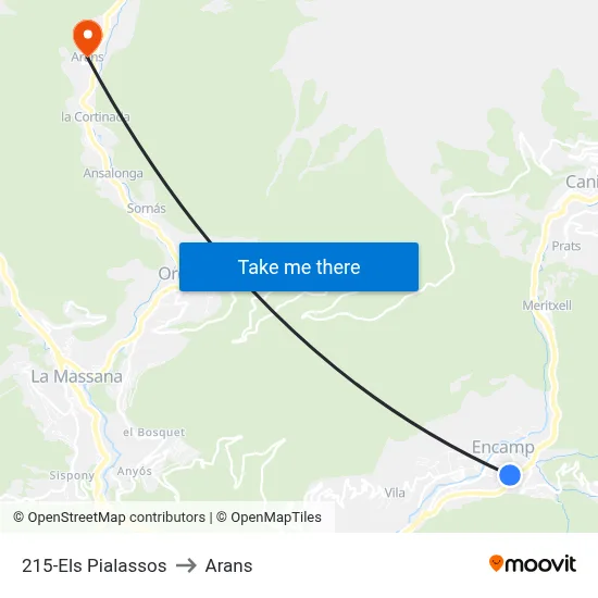 215-Els Pialassos to Arans map