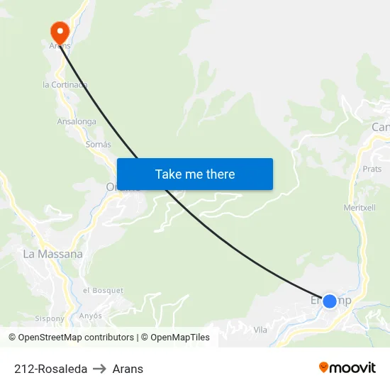 212-Rosaleda to Arans map
