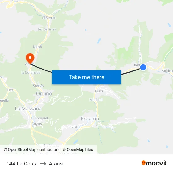 144-La Costa to Arans map