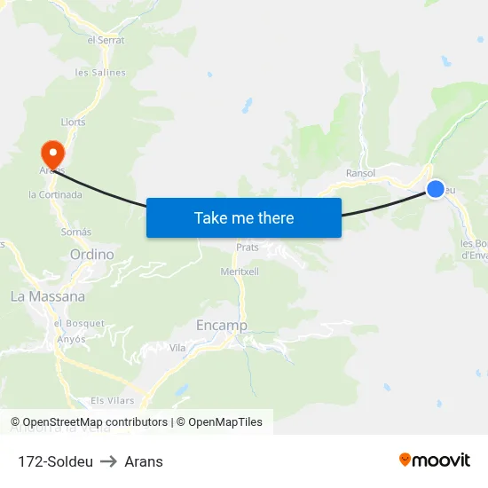 172-Soldeu to Arans map