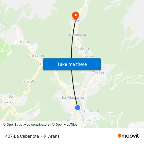 407-La Cabanota to Arans map
