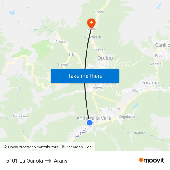 5101-La Quirola to Arans map