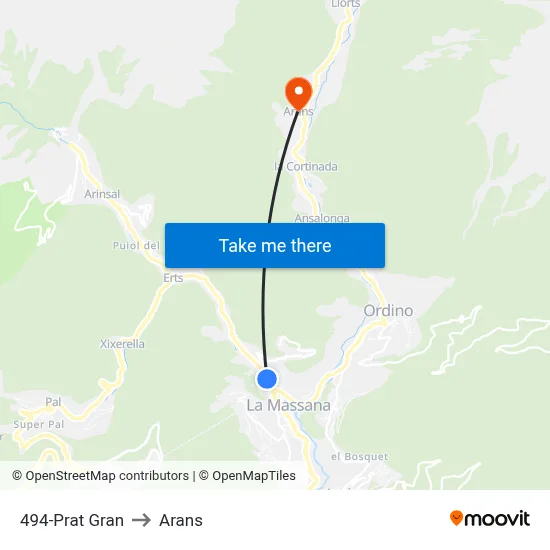 494-Prat Gran to Arans map