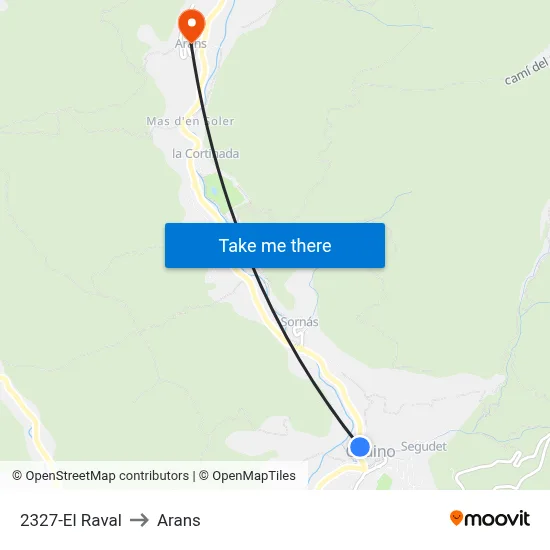 2327-El Raval to Arans map