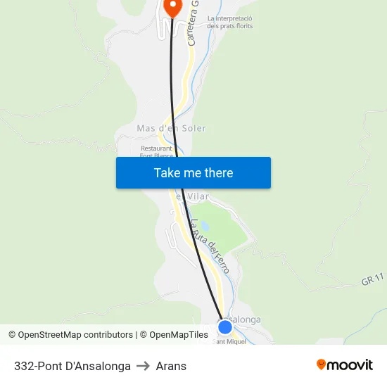 332-Pont D'Ansalonga to Arans map