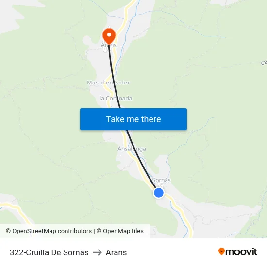 322-Cruïlla De Sornàs to Arans map