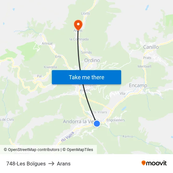 748-Les Boïgues to Arans map