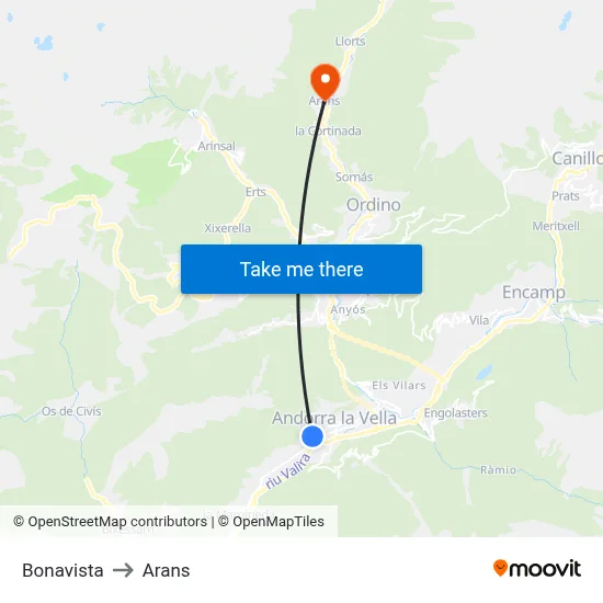 Bonavista to Arans map