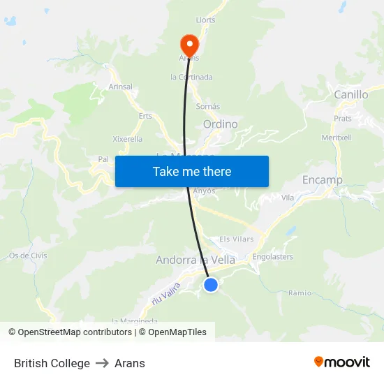 British College to Arans map