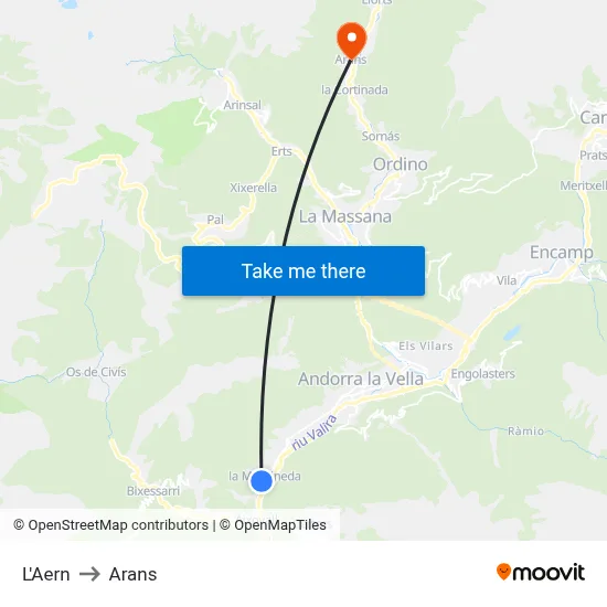 L'Aern to Arans map