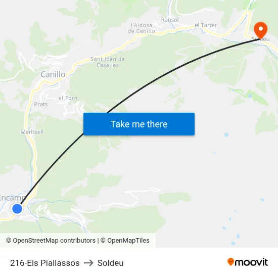 216-Els Piallassos to Soldeu map