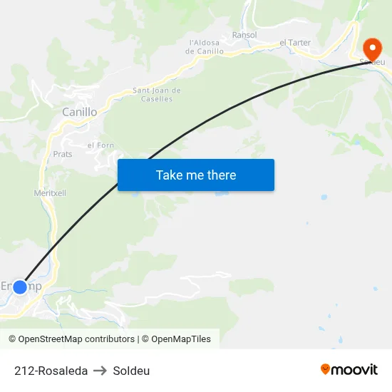 212-Rosaleda to Soldeu map
