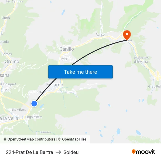 224-Prat De La Bartra to Soldeu map