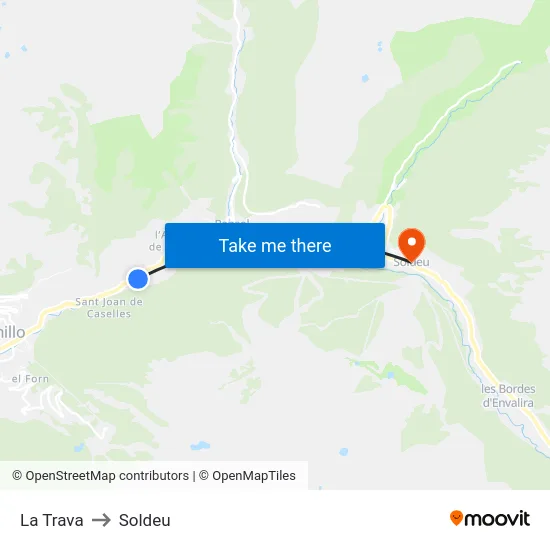 123-La Trava to Soldeu map