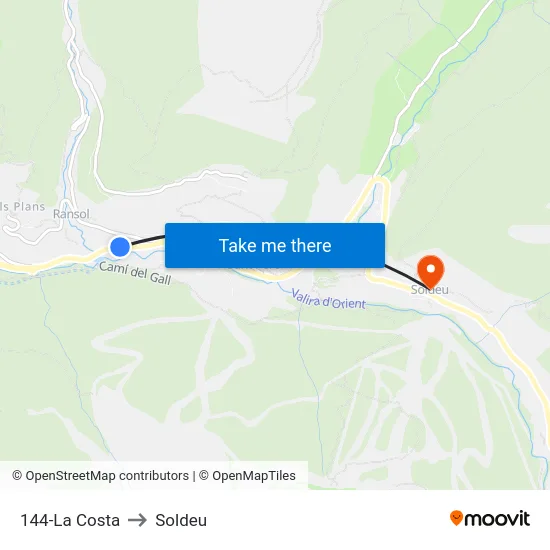 144-La Costa to Soldeu map