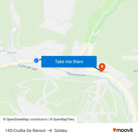 145-Cruïlla De Ransol to Soldeu map