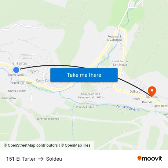 151-El Tarter to Soldeu map