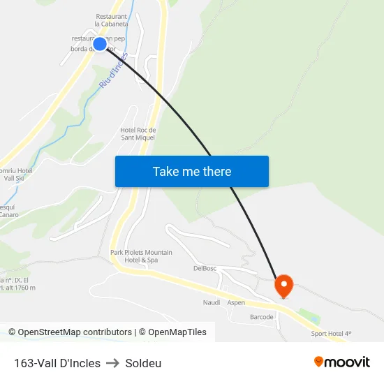 163-Vall D'Incles to Soldeu map