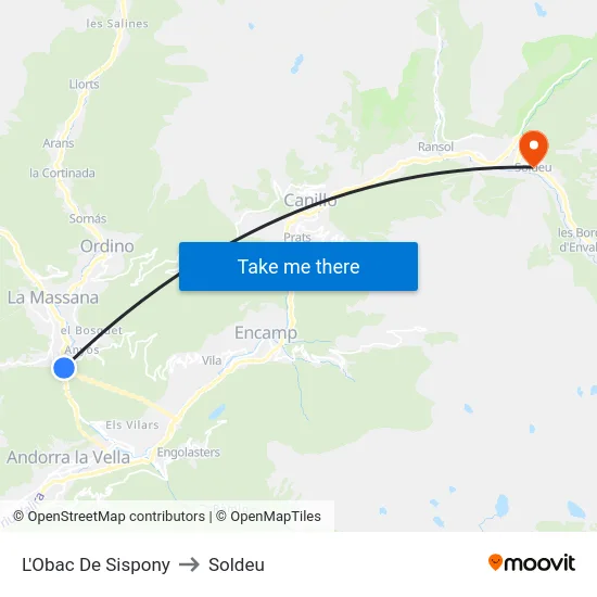 401-L'Obac De Sispony to Soldeu map