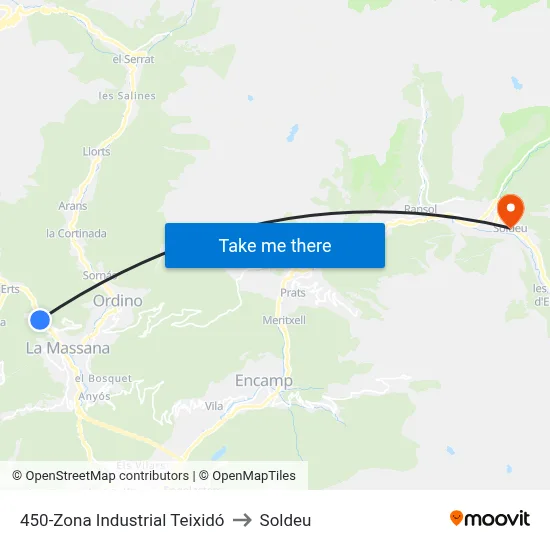 450-Zona Industrial Teixidó to Soldeu map