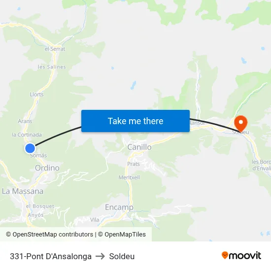 331-Pont D'Ansalonga to Soldeu map