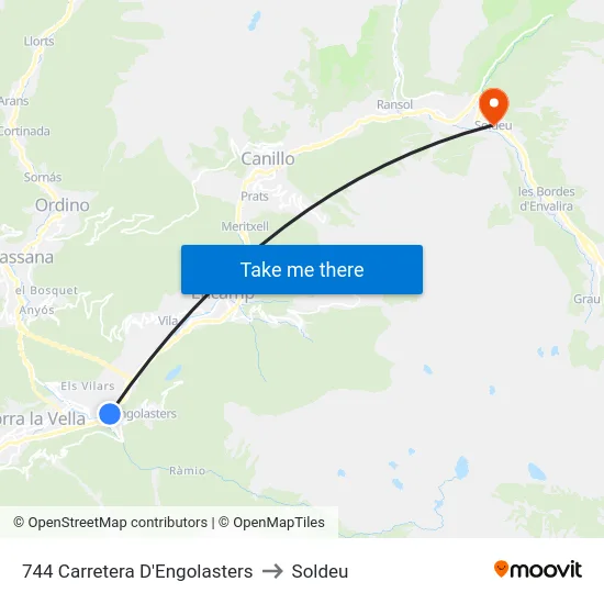 744-Carretera D'Engolasters to Soldeu map