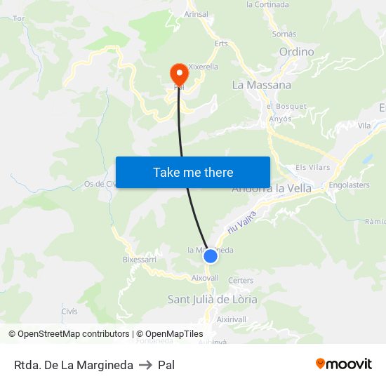 Rtda. De La Margineda to Pal map