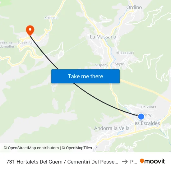 731-Hortalets Del Guem / Cementiri Del Pessebre to Pal map