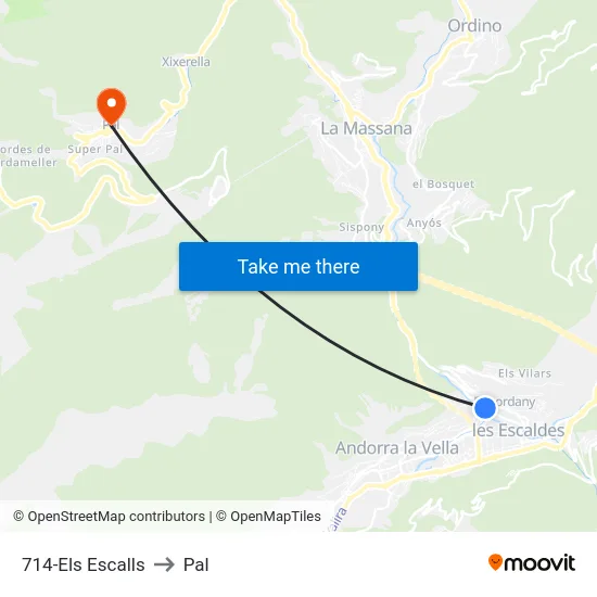 714-Els Escalls to Pal map