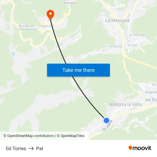 Gil Torres to Pal map