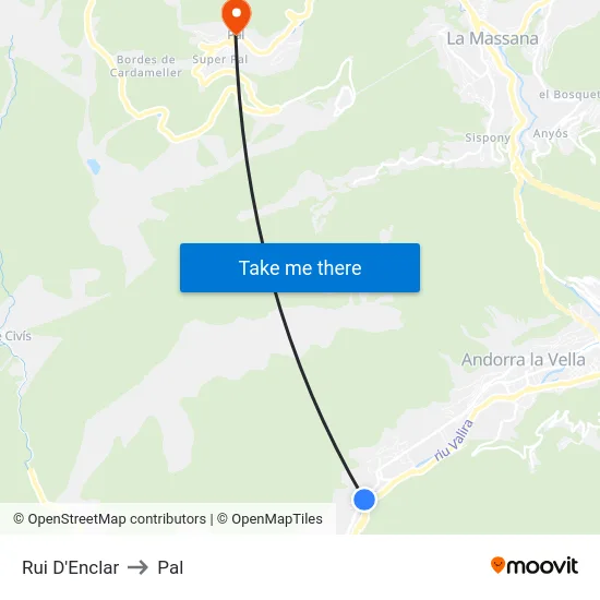 5126-Rui D'Enclar/Santa Coloma Pobles to Pal map
