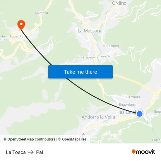 741-La Tosca to Pal map
