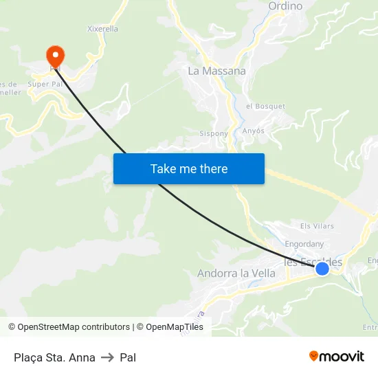 702-Plaça Sta. Anna to Pal map