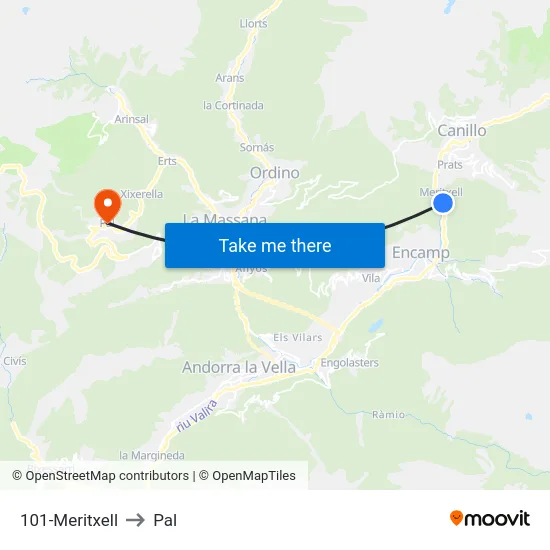 101-Meritxell to Pal map