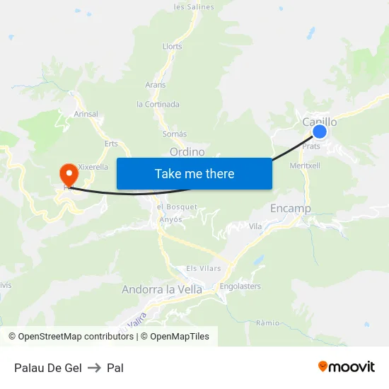 111-Palau De Gel to Pal map