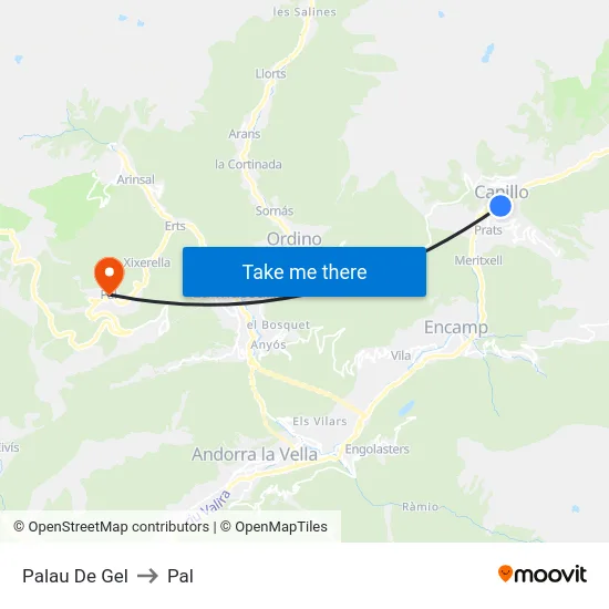 112-Palau De Gel to Pal map