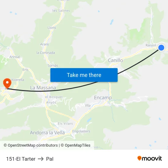 151-El Tarter to Pal map