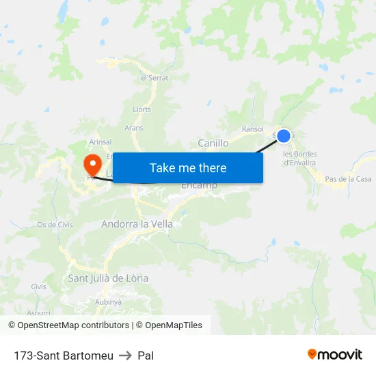 173-Sant Bartomeu to Pal map
