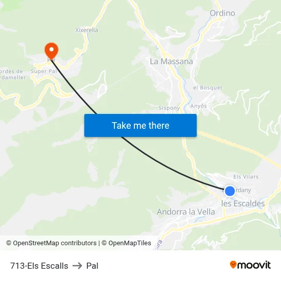 713-Els Escalls to Pal map